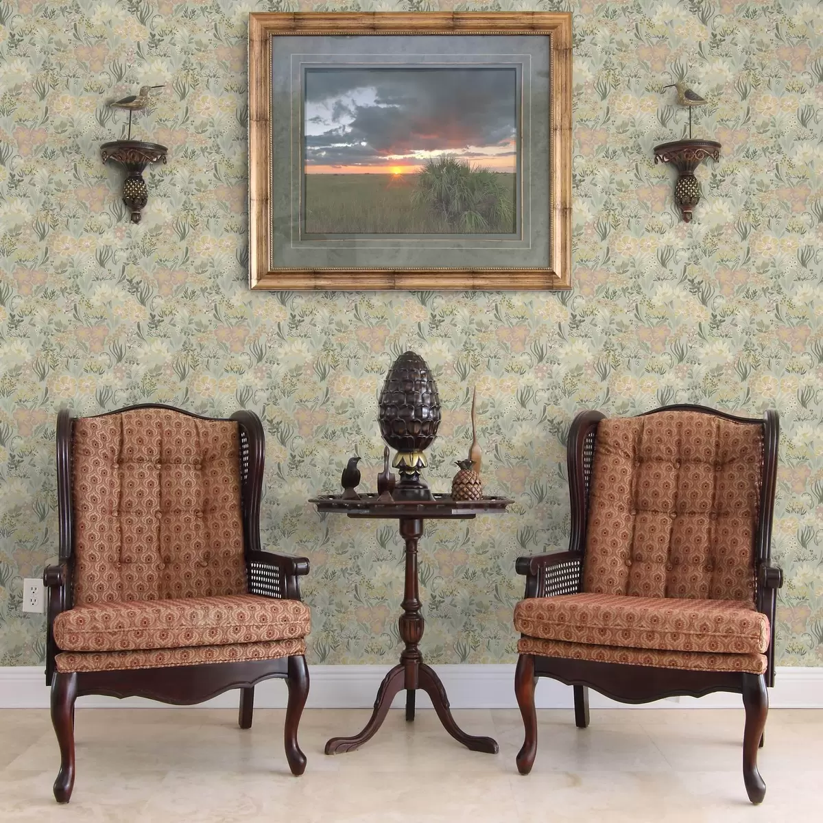 Taustakuva Keväinen sommitelma pehmeän vihreissä väreissä a00154v2