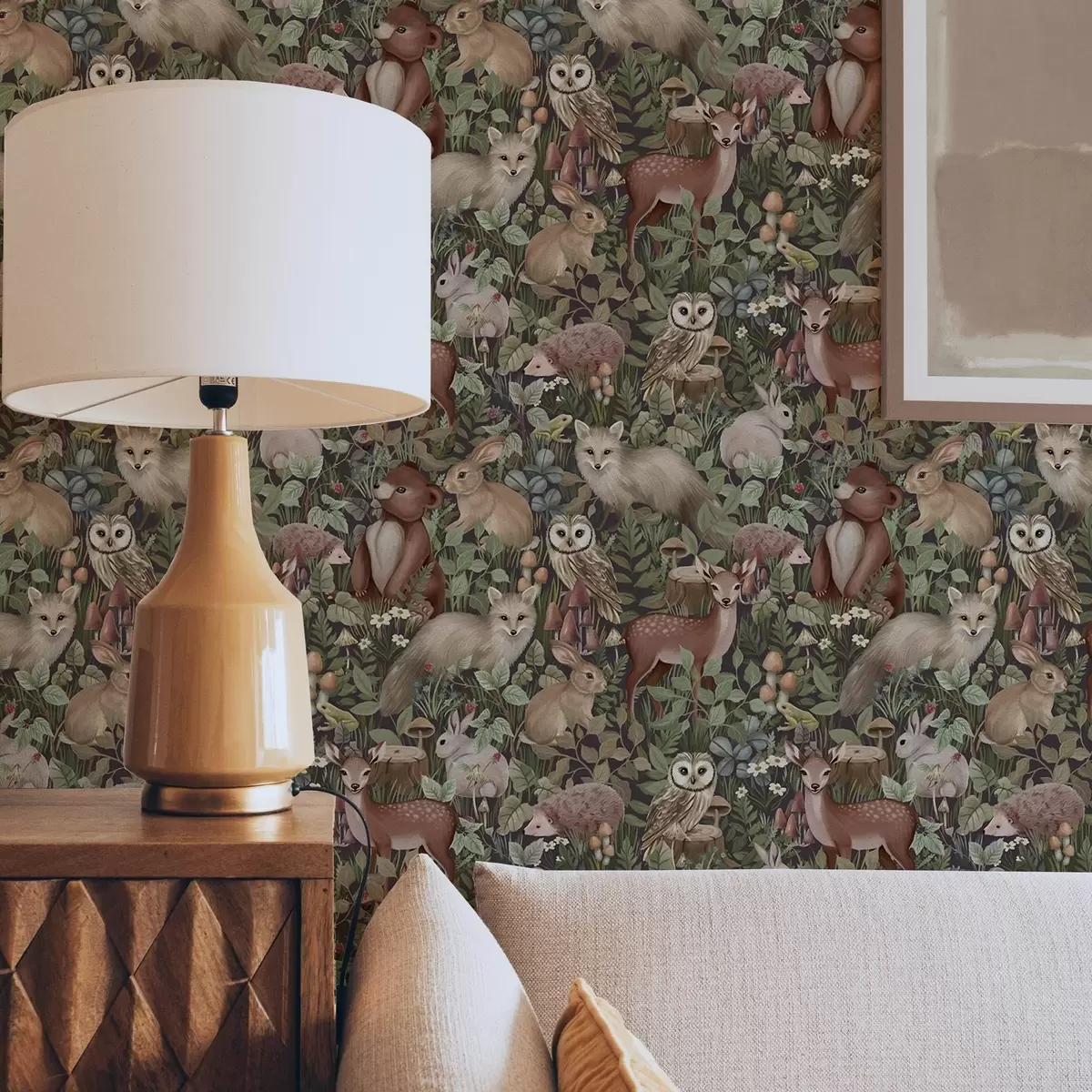 Taustakuva Metsän eläimiä satutyyliin a00156