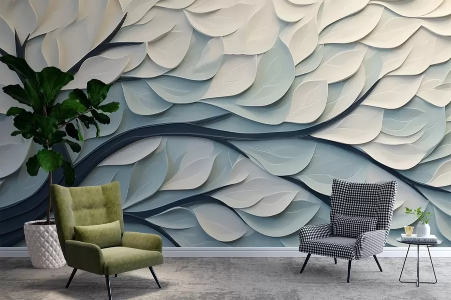 Valokuvatapetti Puu abstrakteilla lehdillä w03889