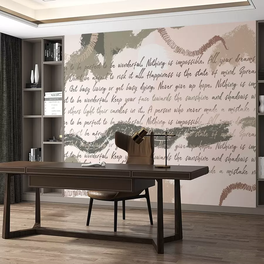 Valokuvatapetti Suunnittelu inspiroivia lainauksia, abstraktio, luonnolliset värit w03909