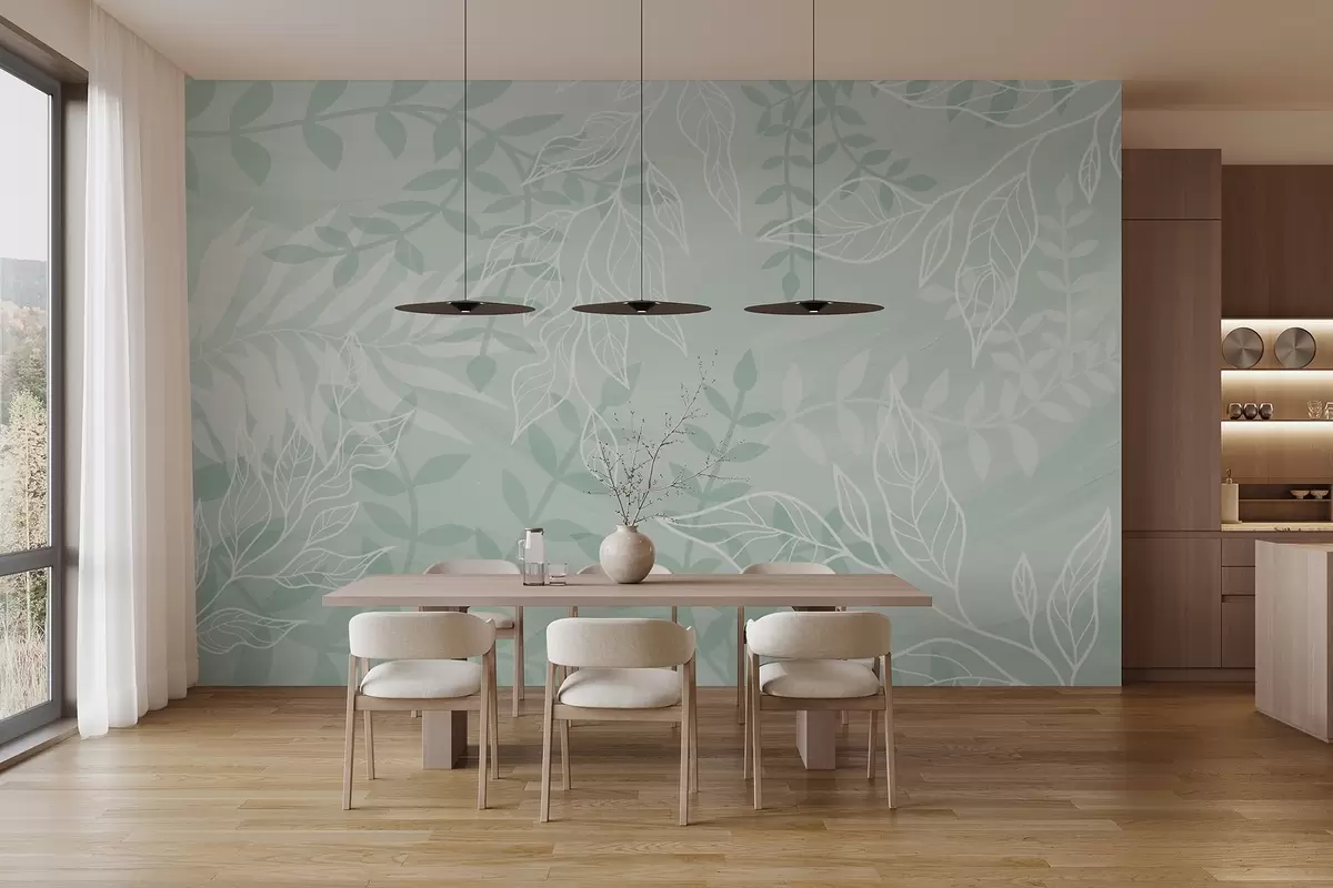 Valokuvatapetti Muotoillut lehdet w03984v2