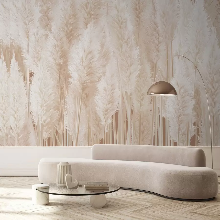 Valokuvatapetti Pampasruoho beigen sävyissä w09126
