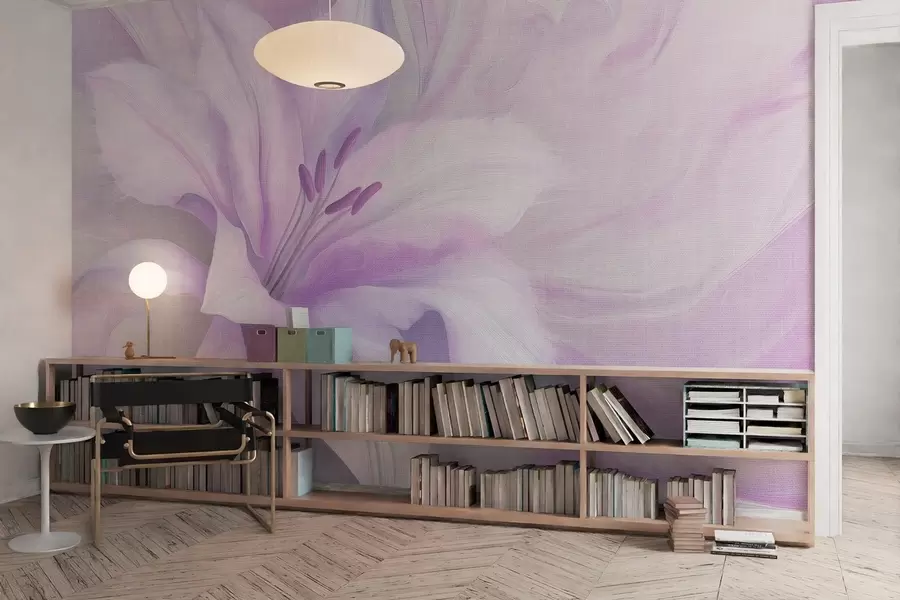 Valokuvatapetti Lilja kukka nesteen abstraktio, kukka, violetti värit w04006v1