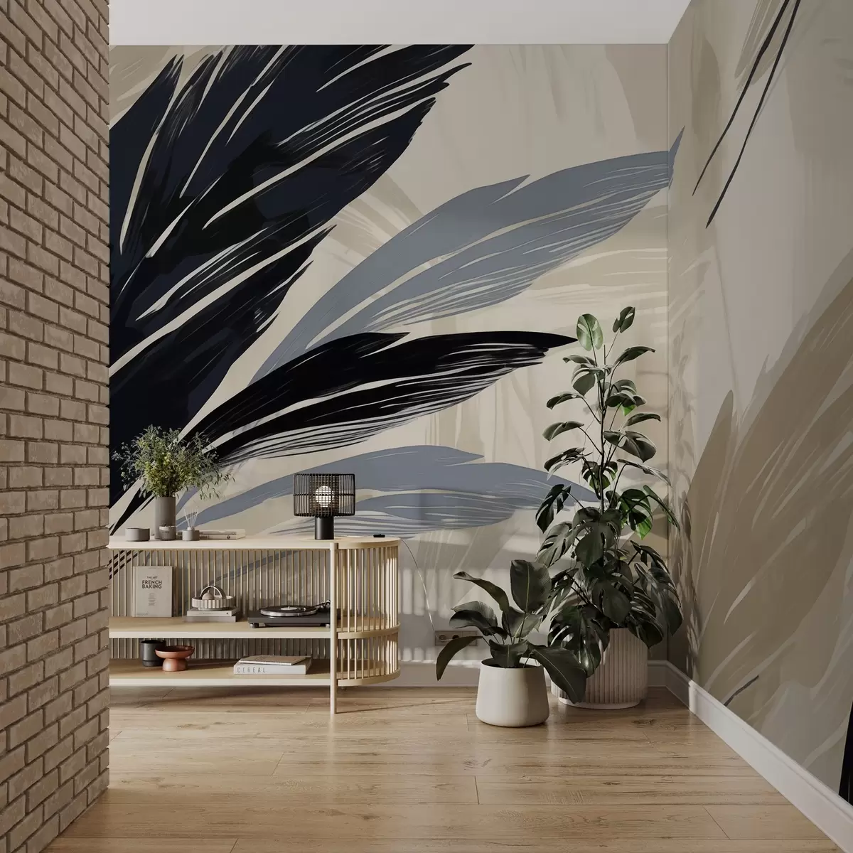 Valokuvatapetti Abstraktit moniväriset höyhenet w04037v2