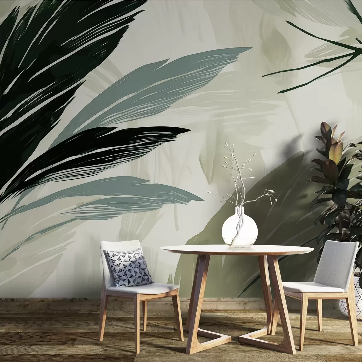 Valokuvatapetti Abstraktit moniväriset höyhenet w04037v3