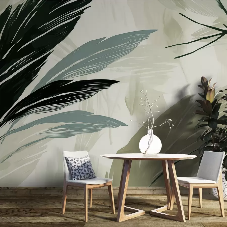 Valokuvatapetti Abstraktit moniväriset höyhenet w04037v3