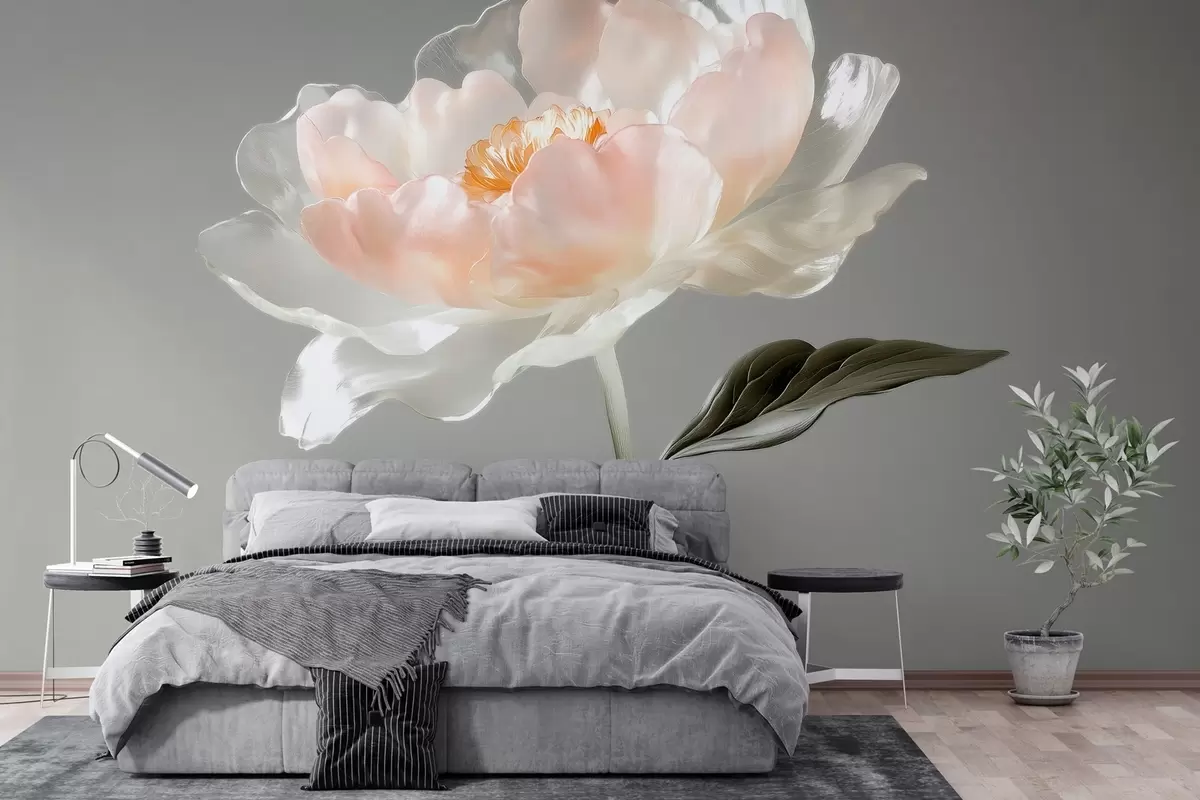 Valokuvatapetti suuri lasityylinen kukka w04030