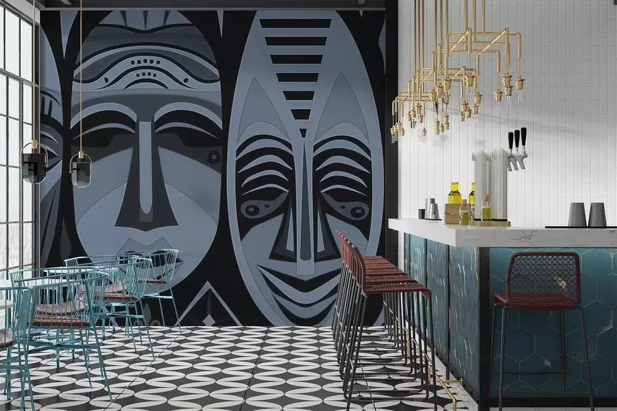 Valokuvatapetti Afrikkalaiset naamiot w04043v1