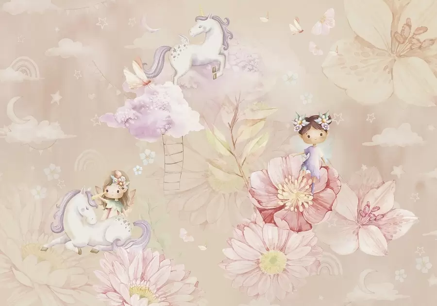 Valokuvatapetti Keiju keijut ja yksisarvinen w04051