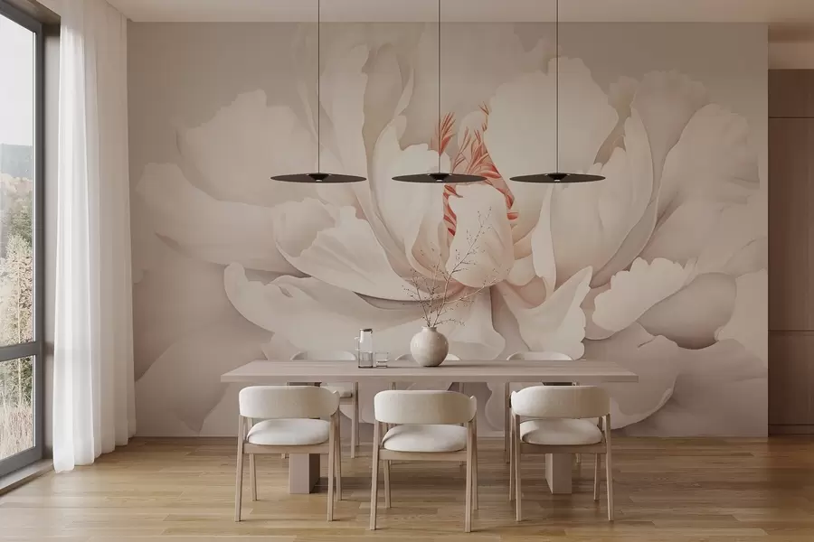 Valokuvatapetti Kukkiva pioni silmu pastelliväreissä w04061