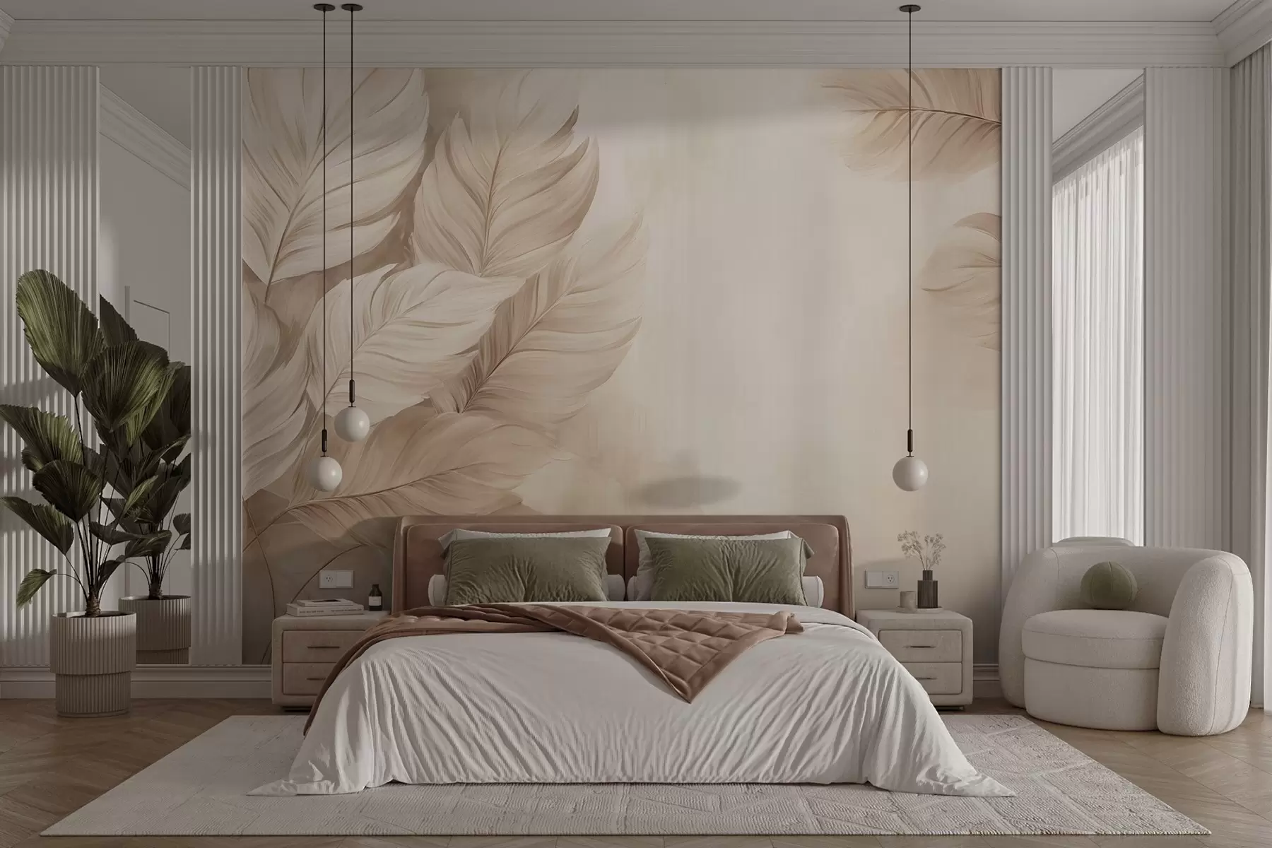 Valokuvatapetti Pastelli lehtiä w09175v2