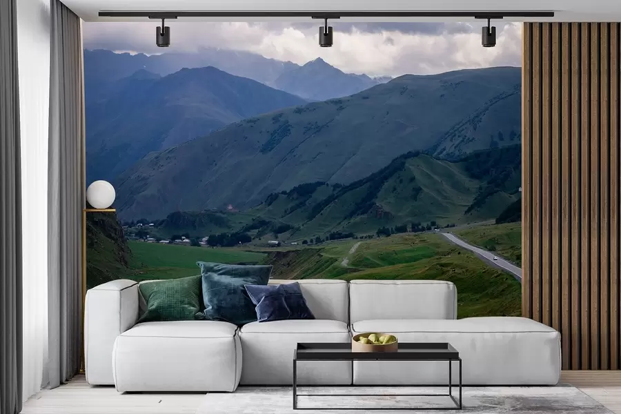 Valokuvatapetti Georgia maisemat, vuoret, road trip, realismi, vuoristomaisemat w04097