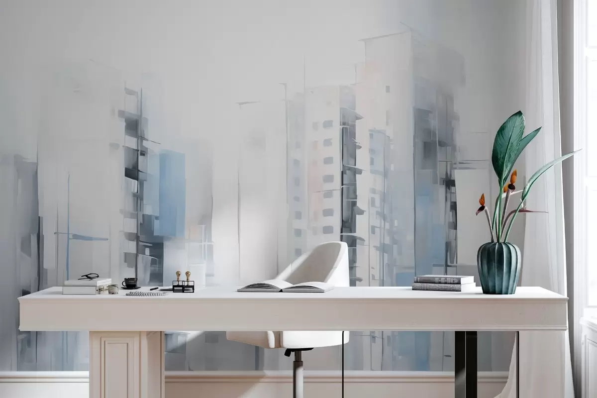 Valokuvatapetti Abstrakti kaupunkikuva jäljitelmä maalaus w04100