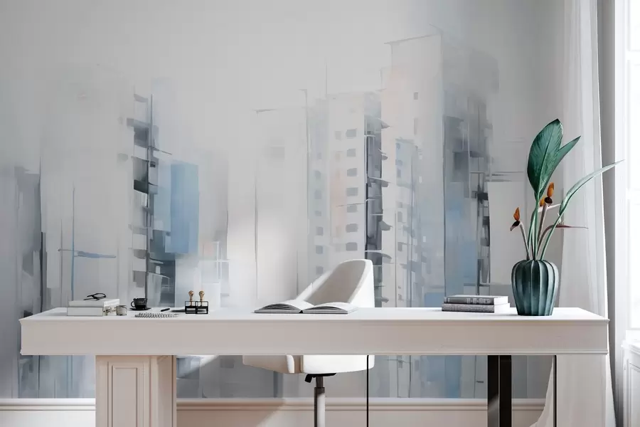 Valokuvatapetti Abstrakti kaupunkikuva jäljitelmä maalaus w04100