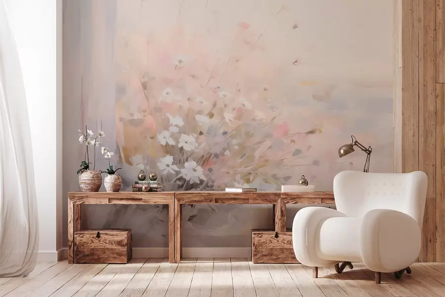 Valokuvatapetti Kukkakimppu ikkunan ikkunan jäljitelmä maalaus w04101