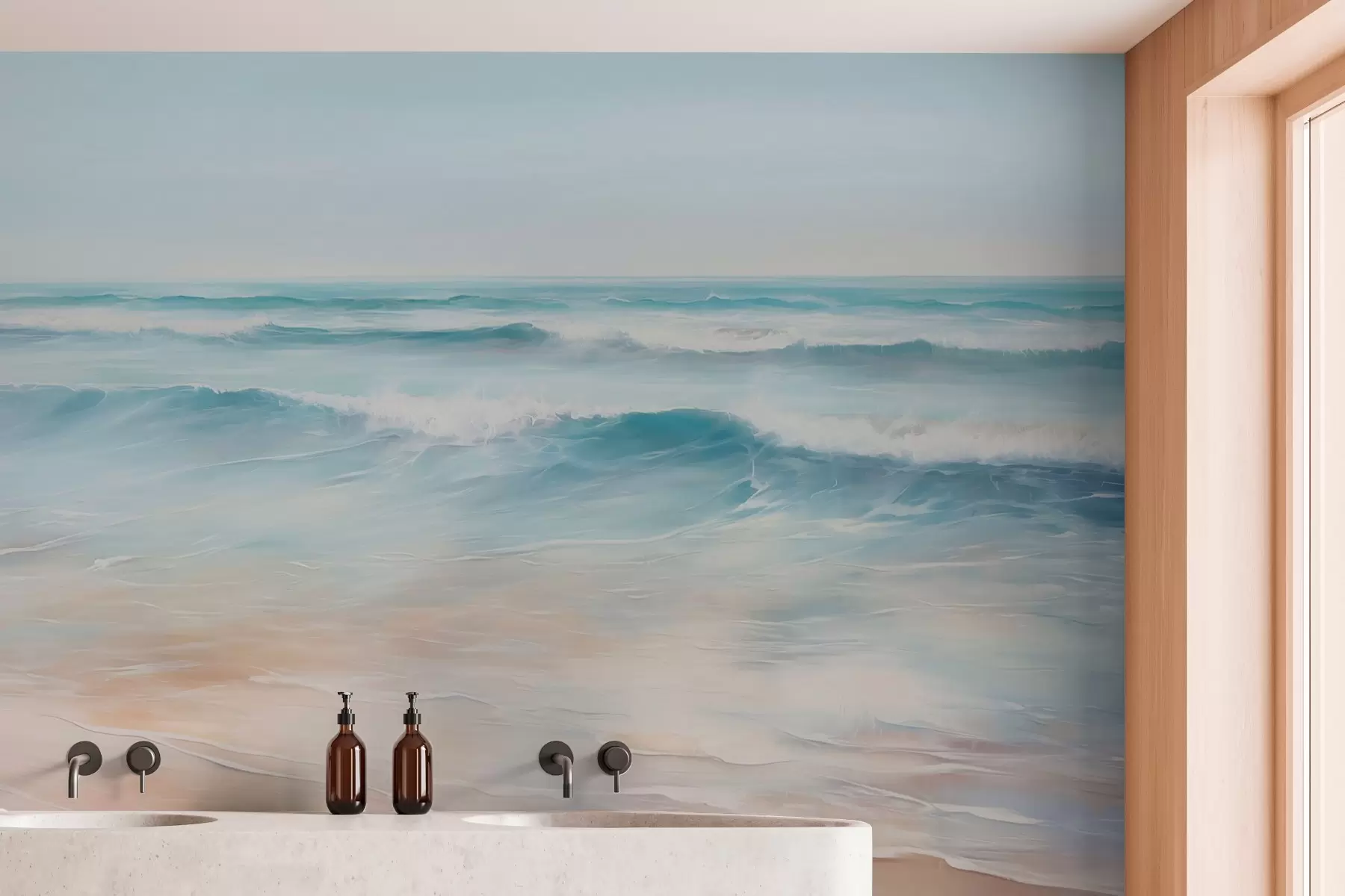 Valokuvatapetti Merimaisema jäljitelmä maalaus w04103