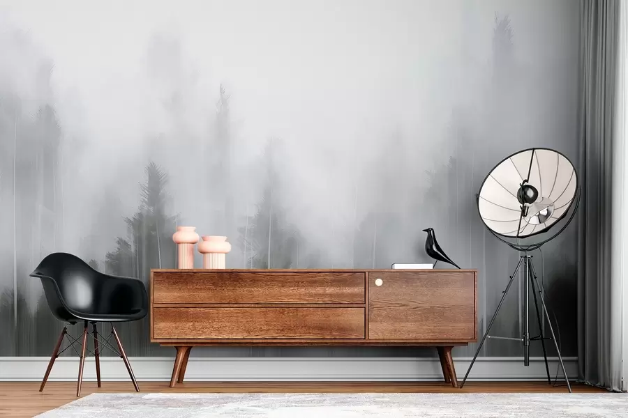 Valokuvatapetti Havumetsän jäljitelmämaalaus w04104