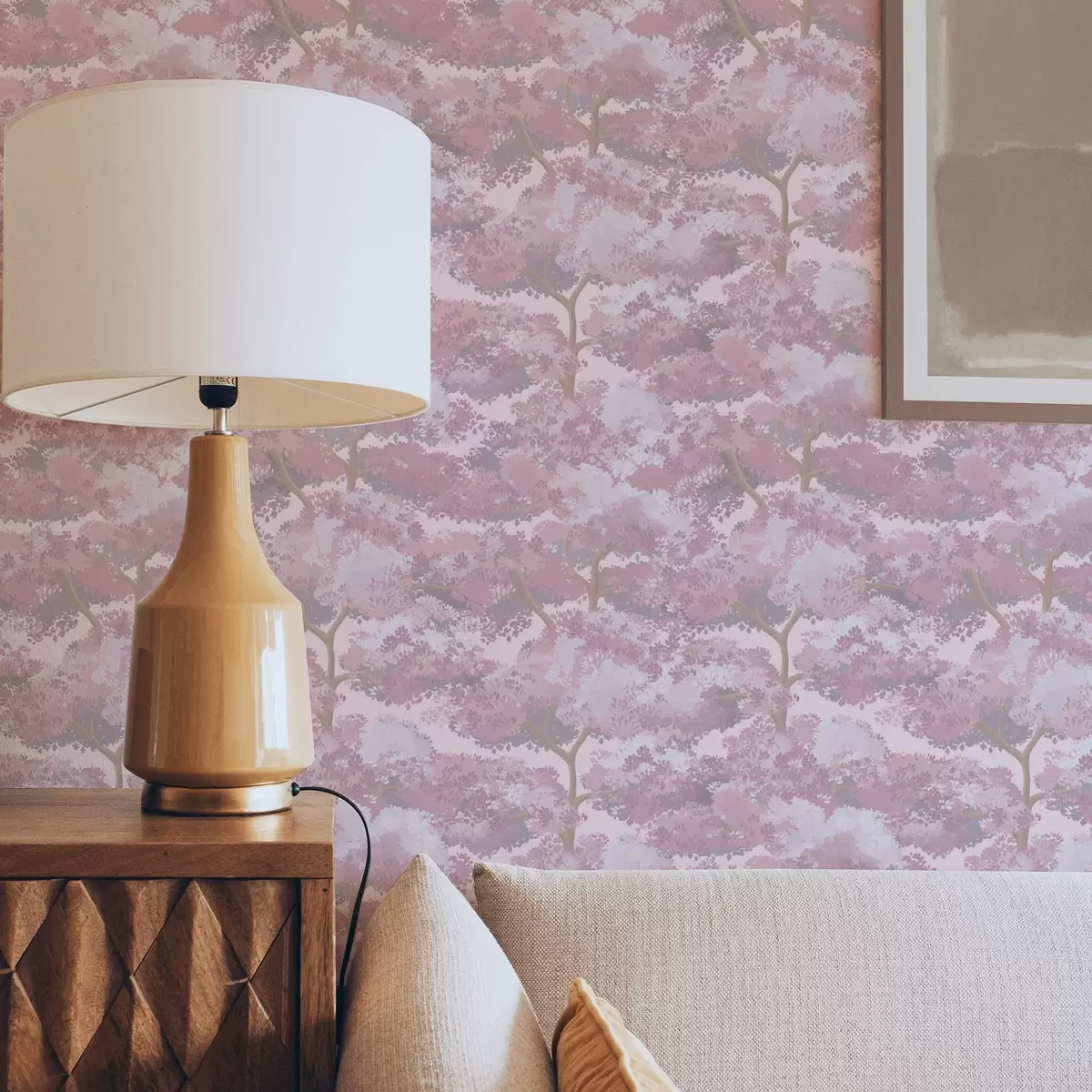 Taustakuva Syvänsininen maisema, jossa on puita yön sävyissä a00170v4