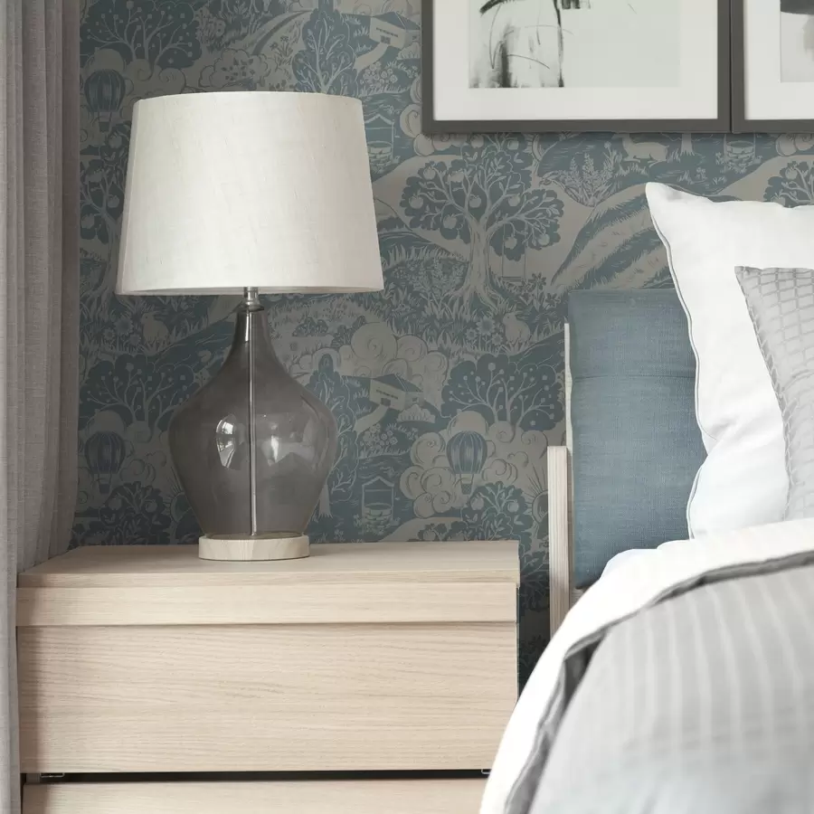 Valokuvatapetti Keijumetsä eläimillä lasten kuvituksen tyyliin a00172