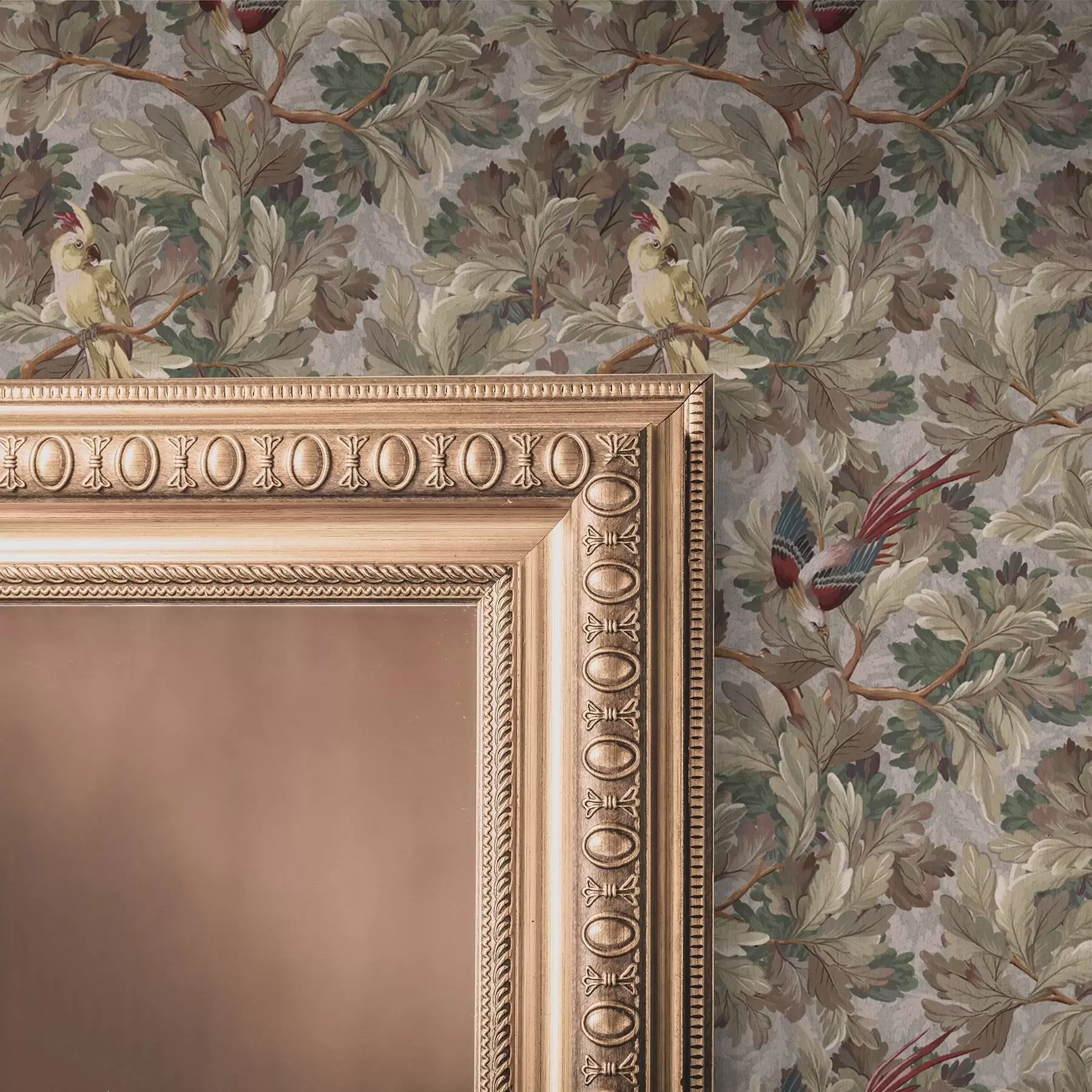 Valokuvatapetti Lintuja oksilla vintage kasvitieteellinen tyyliin a00175