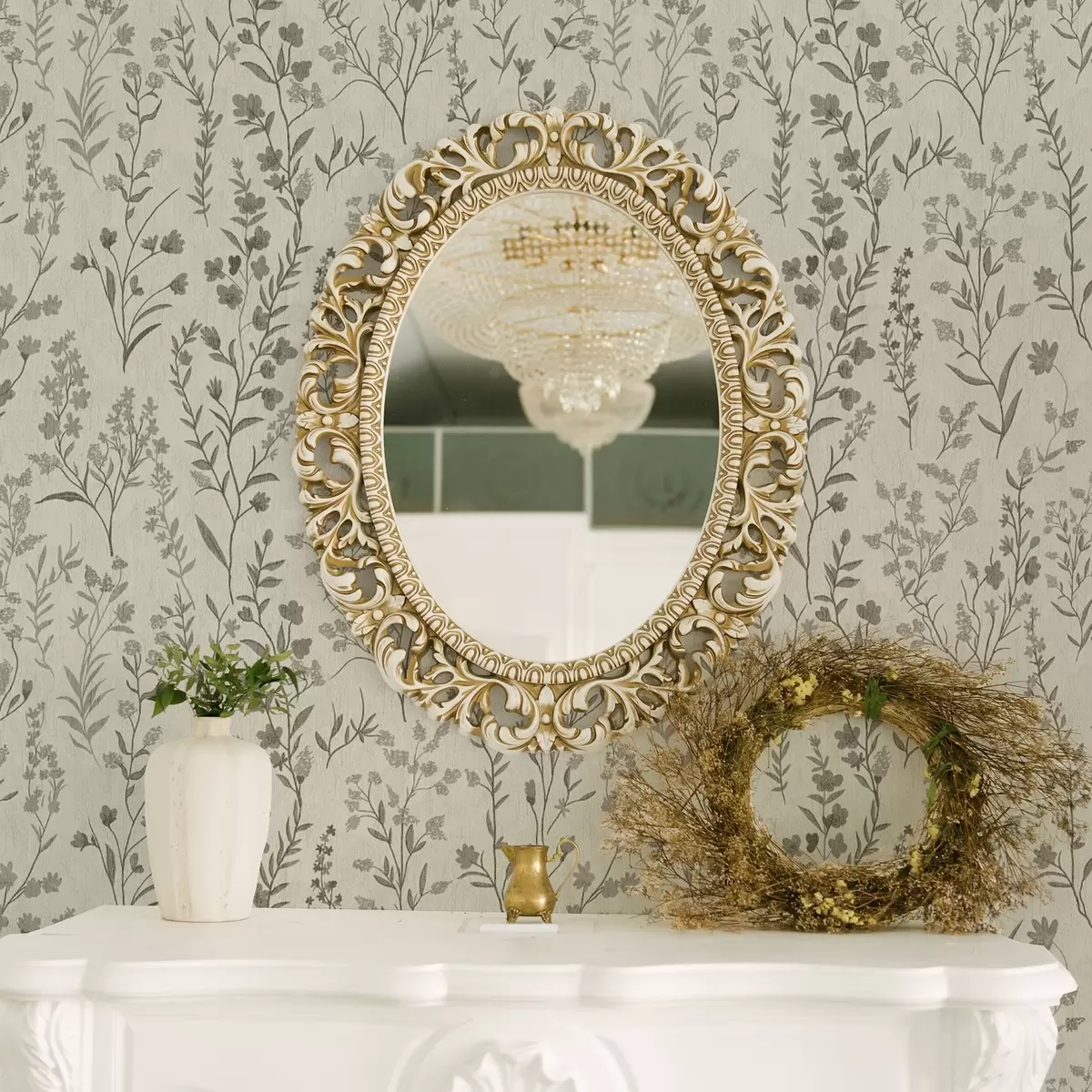 Taustakuva Yksivärinen niitty ruohot vintage-tyyliin a00192