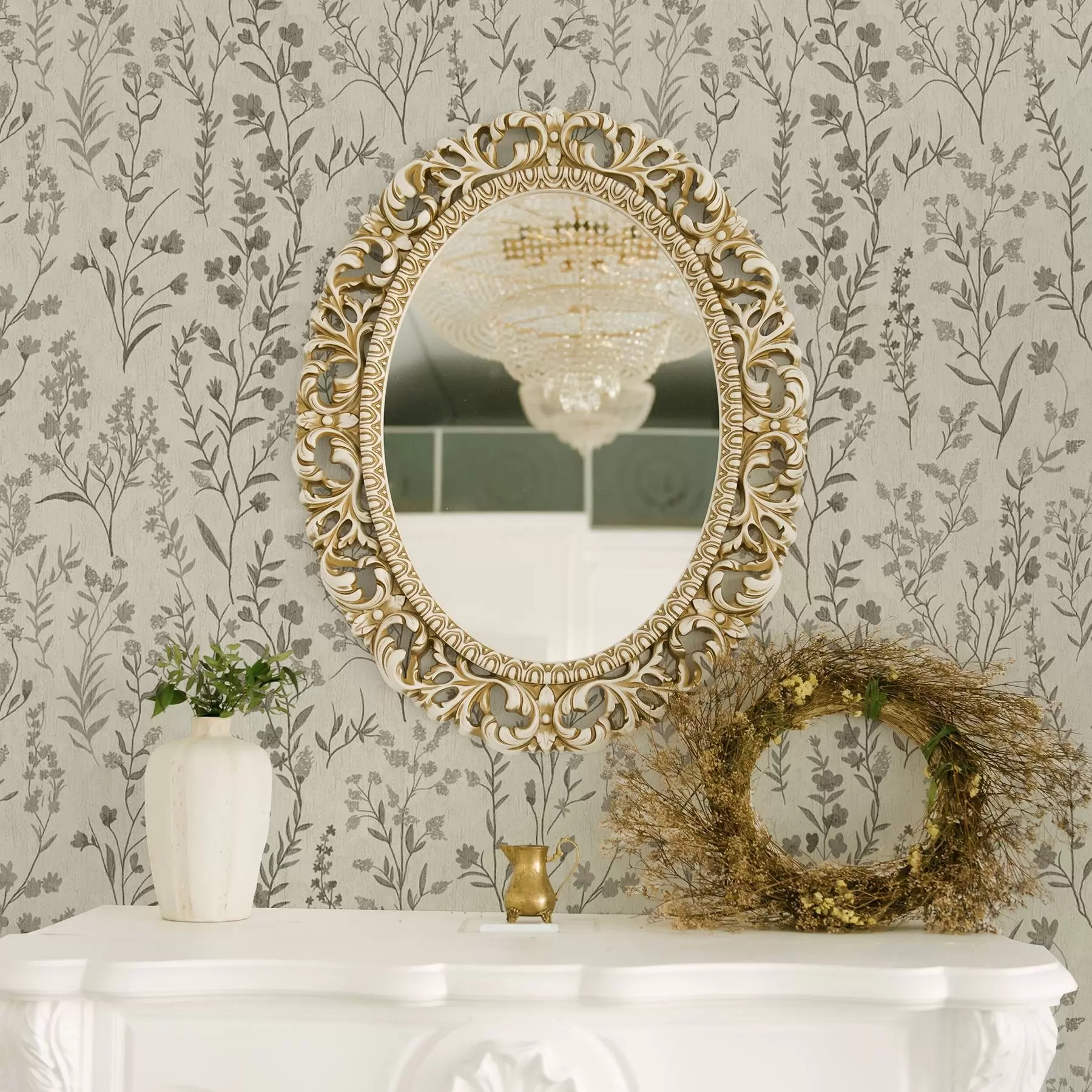 Valokuvatapetti Yksivärinen niitty ruohot vintage-tyyliin a00192