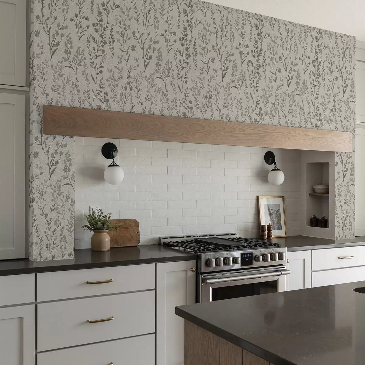 Taustakuva Yksivärinen niitty ruohot vintage-tyyliin a00192