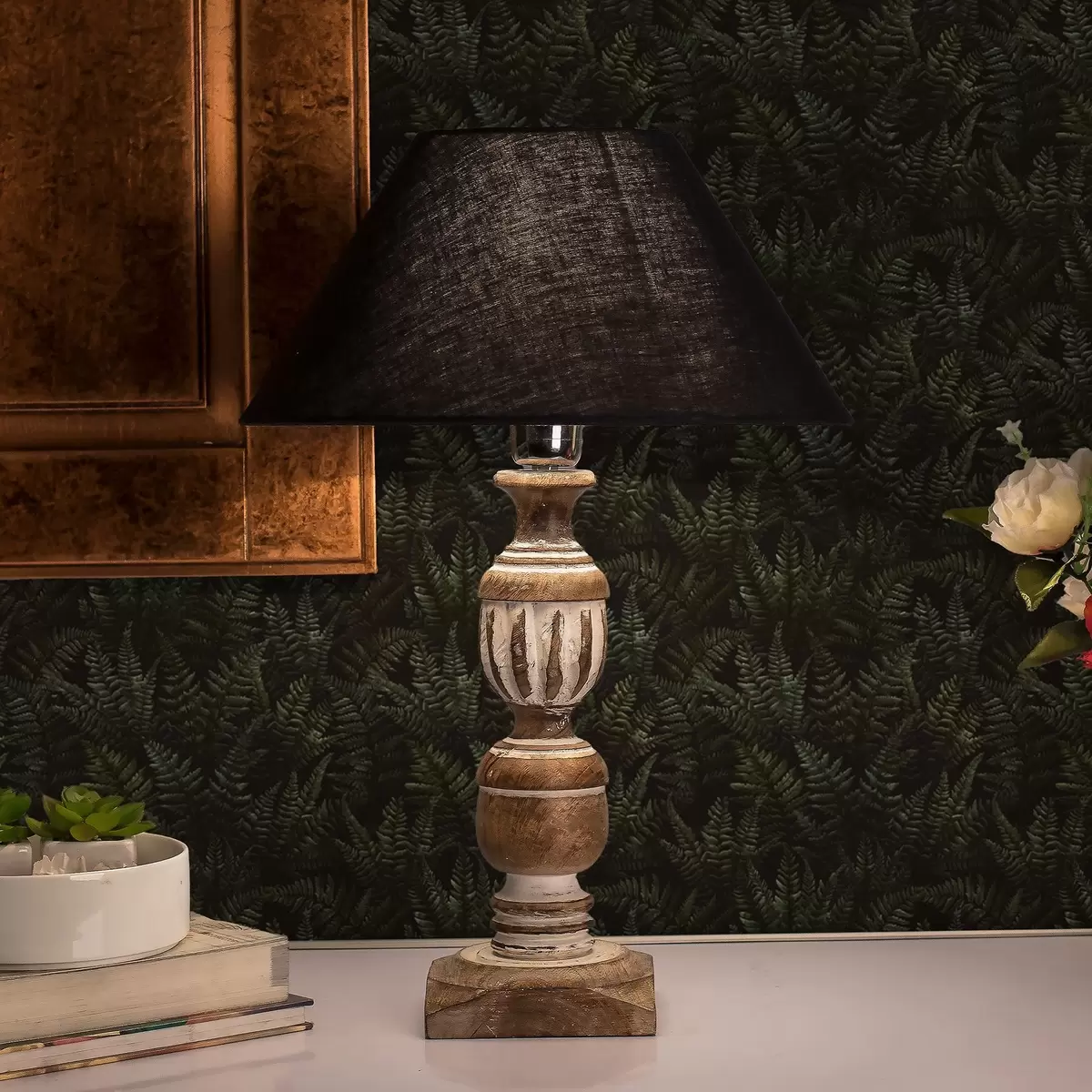 Taustakuva Tumma saniainen, metsäkoriste, yön värit a00214