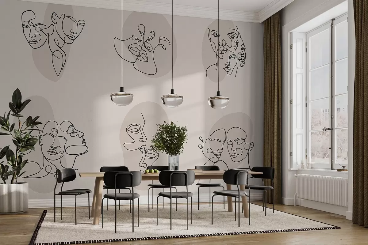 Valokuvatapetti Abstraktit kasvot w04106