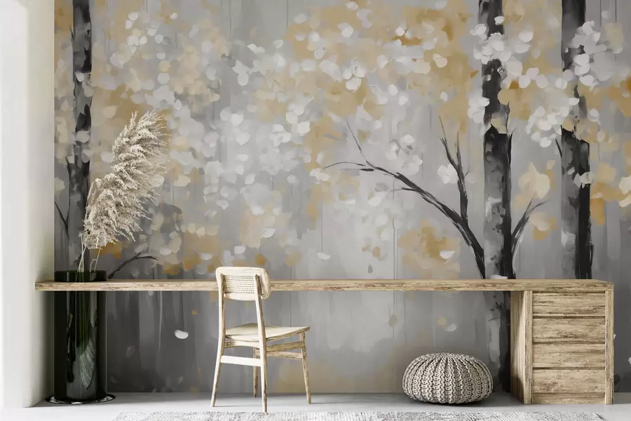 Valokuvatapetti Abstrakteja puita jäljitelmä aivohalvauksia w04017