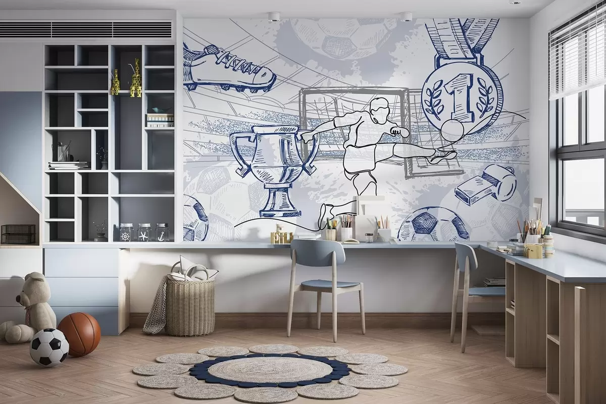 Valokuvatapetti Jalkapallon ominaisuudet w04108