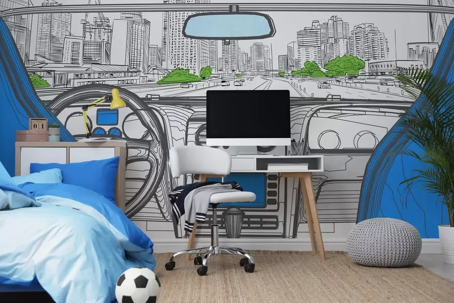 Valokuvatapetti Näkymä autosta w04109v1