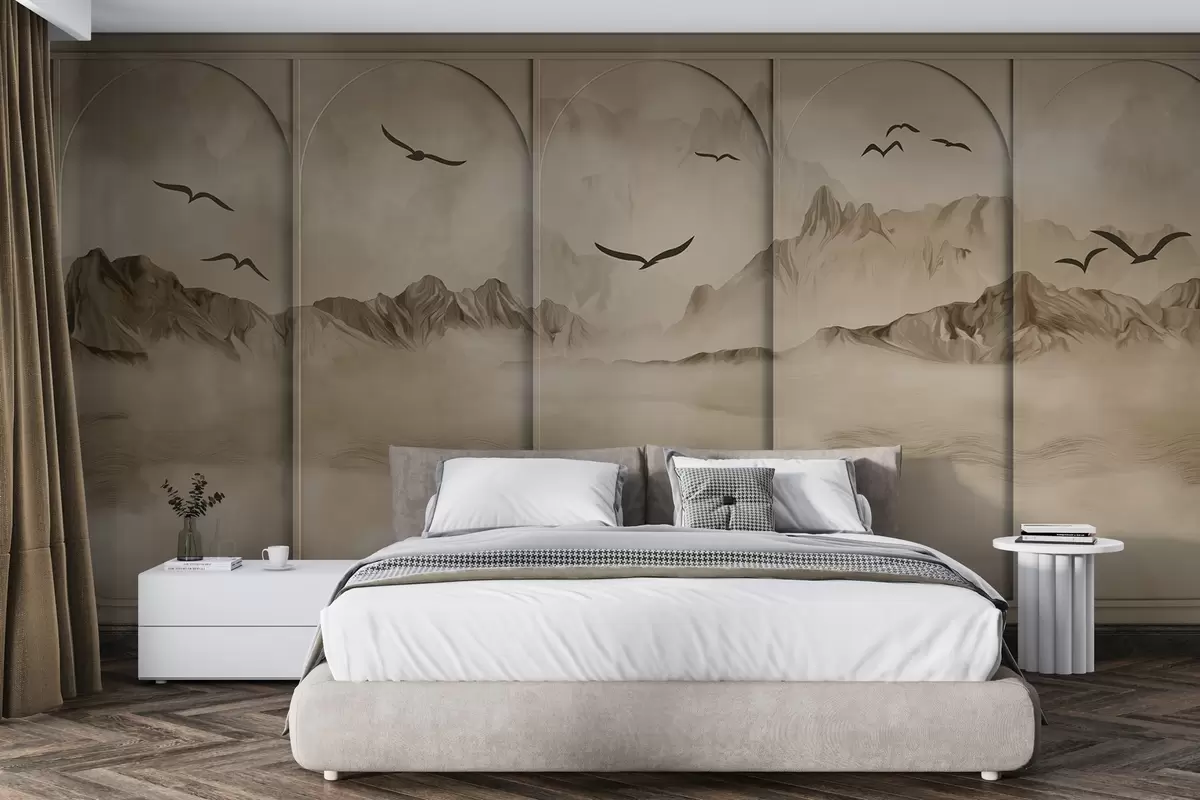 Valokuvatapetti Vuoria paneelien kautta w04134v1