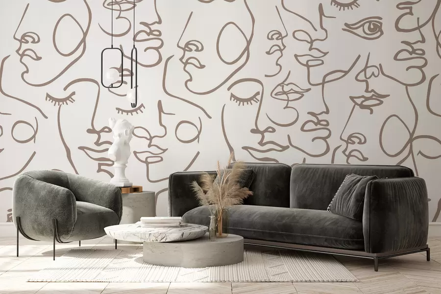 Valokuvatapetti Abstraktit kasvot w04121v1