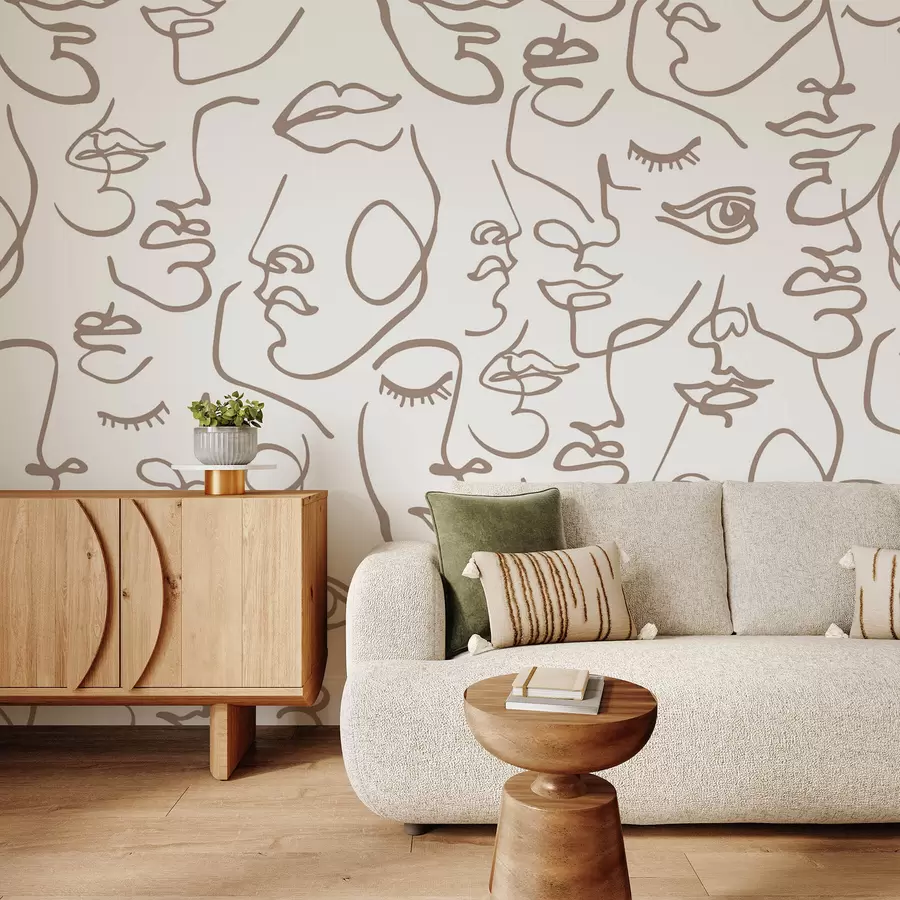 Valokuvatapetti Abstraktit kasvot w04121v1