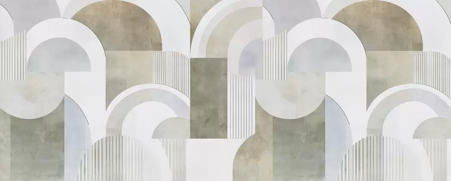 Valokuvatapetti Art deco -tyylinen abstrakti geometria retroefektillä w04079