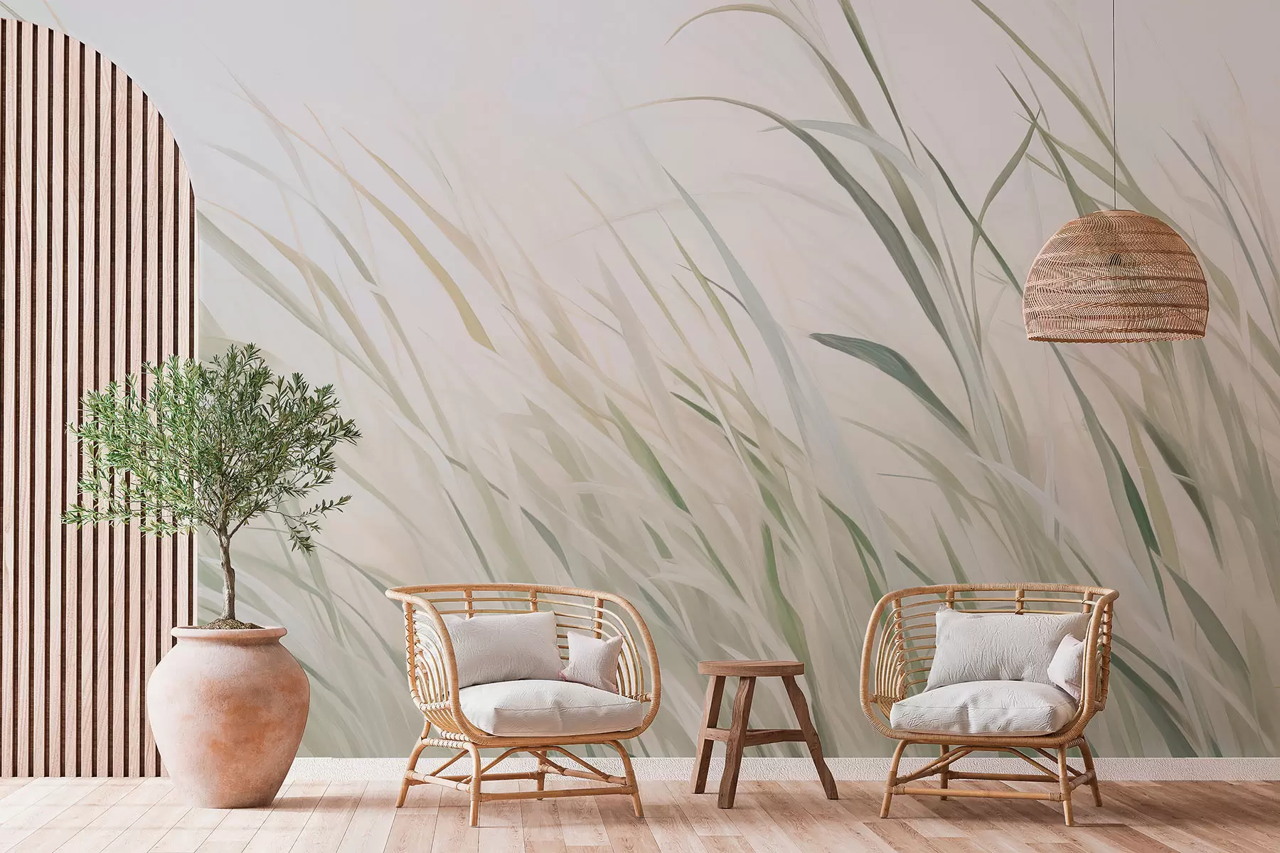 Valokuvatapetti Grass jäljitelmä maalaus w04175