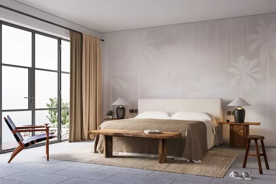 Valokuvatapetti Sumu palmujen kanssa w04180v2