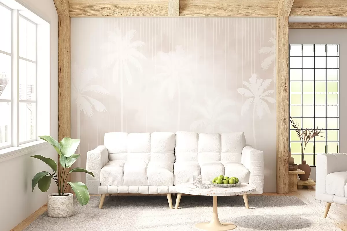 Valokuvatapetti Sumu palmujen kanssa w04180v2