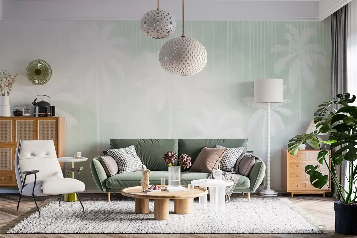 Valokuvatapetti Sumu palmujen kanssa w04180v3