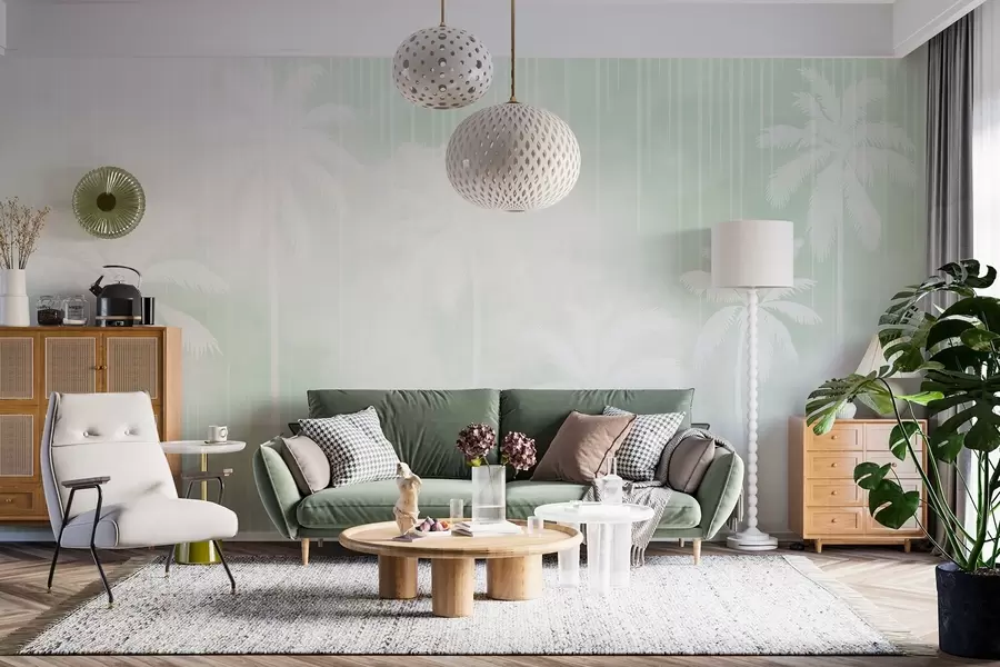 Valokuvatapetti Sumu palmujen kanssa w04180v3