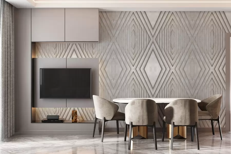 Valokuvatapetti jäljitelmä puupaneelien beige värit w04168