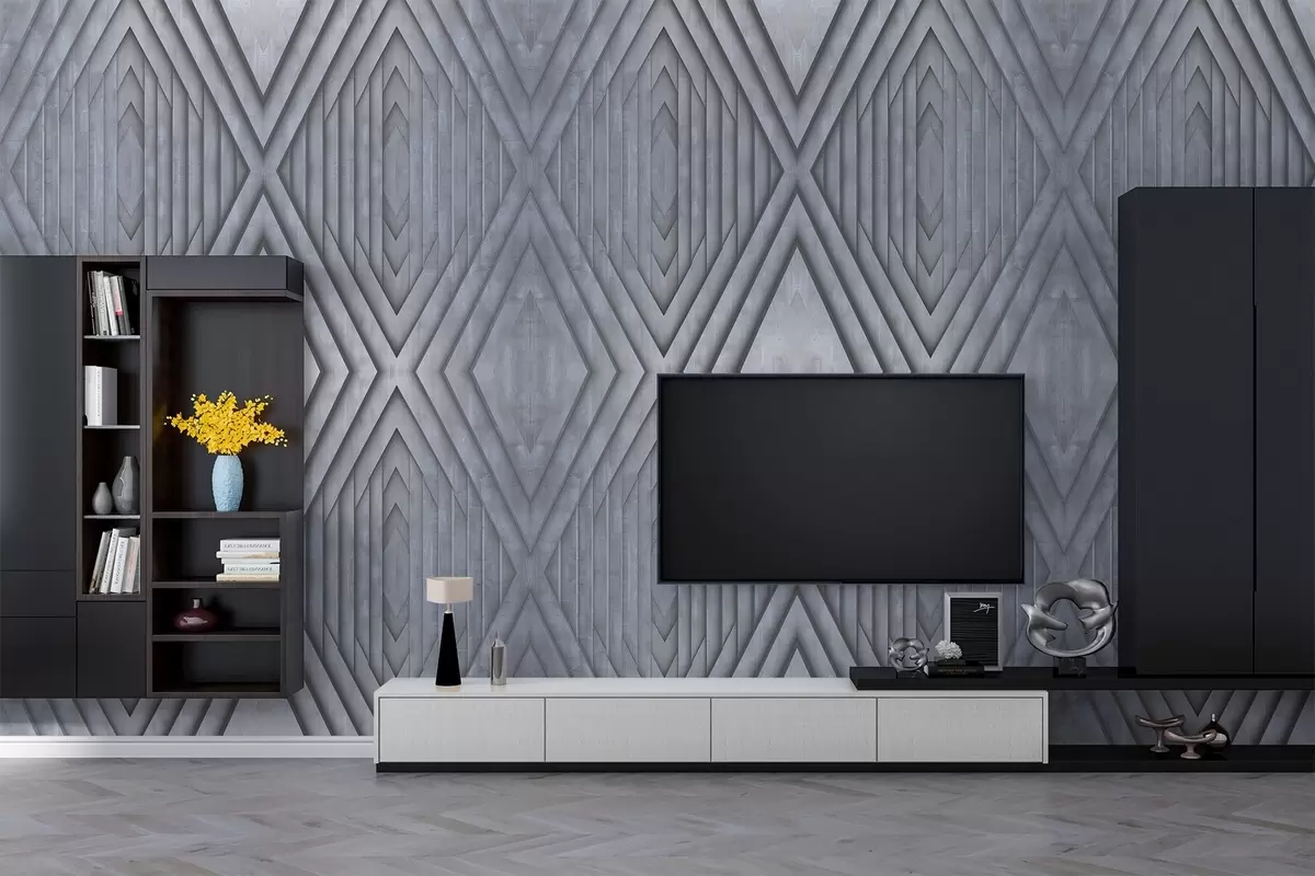 Valokuvatapetti puupaneelien jäljitelmä kylmissä harmaissa väreissä w04168v2