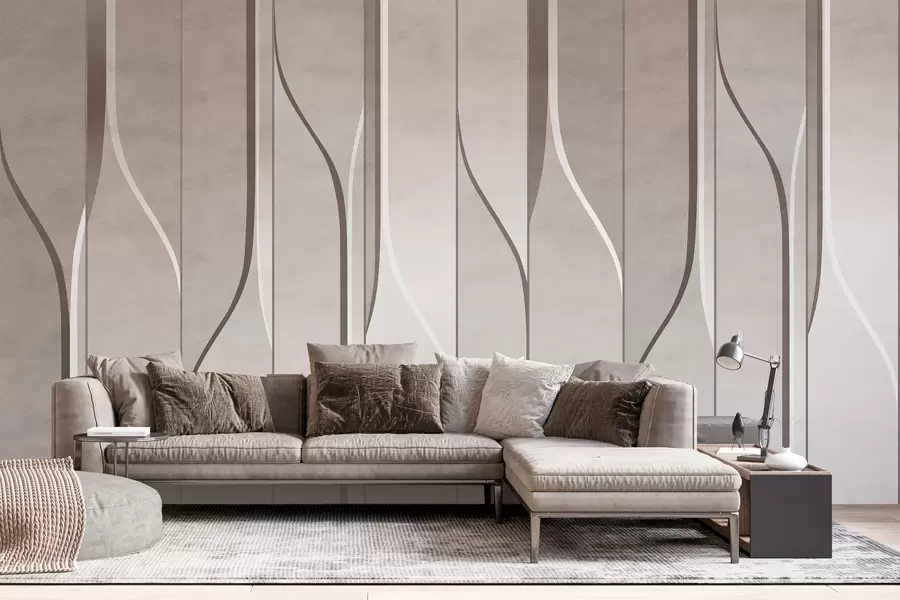 Valokuvatapetti jäljitelmä seinäpaneelit beige sävyjä w04169