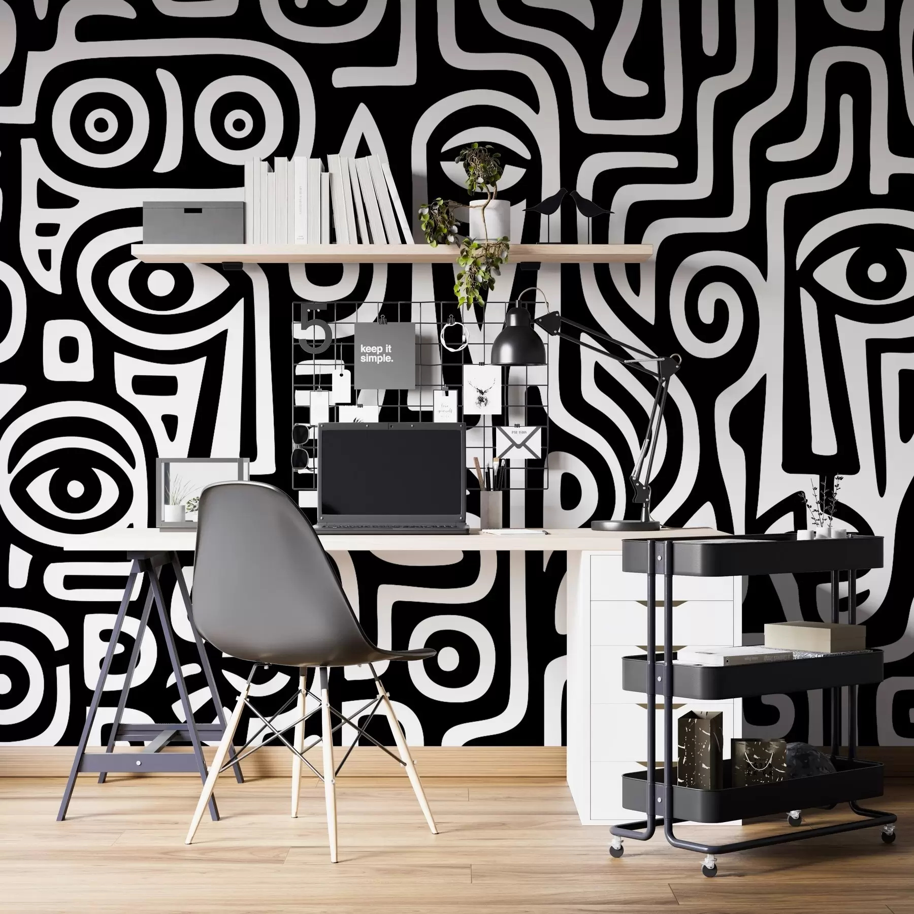 Valokuvatapetti Tyylitellyt kasvojen yksityiskohdat w04186