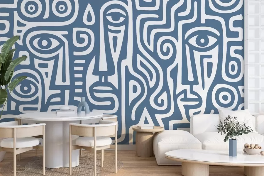 Valokuvatapetti Tyylitellyt kasvojen yksityiskohdat w04186v1