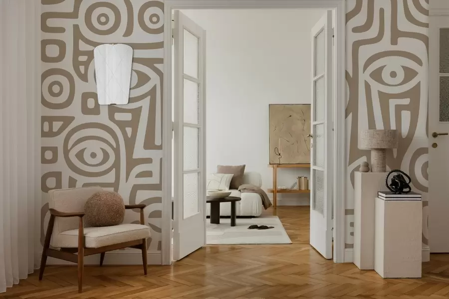 Valokuvatapetti Tyylitellyt kasvojen yksityiskohdat w04186v2