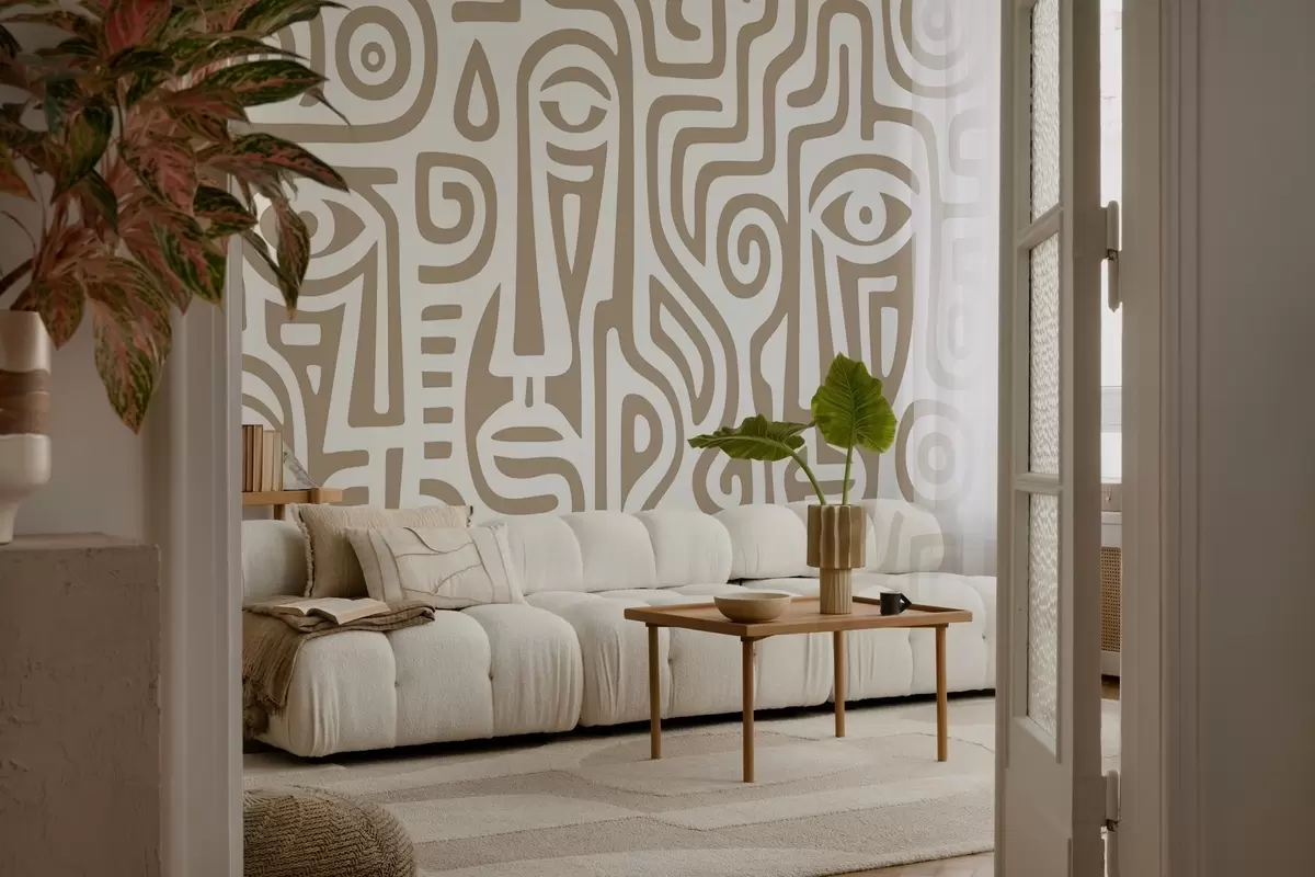 Valokuvatapetti Tyylitellyt kasvojen yksityiskohdat w04186v2