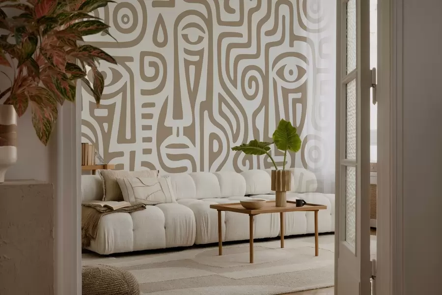 Valokuvatapetti Tyylitellyt kasvojen yksityiskohdat w04186v2