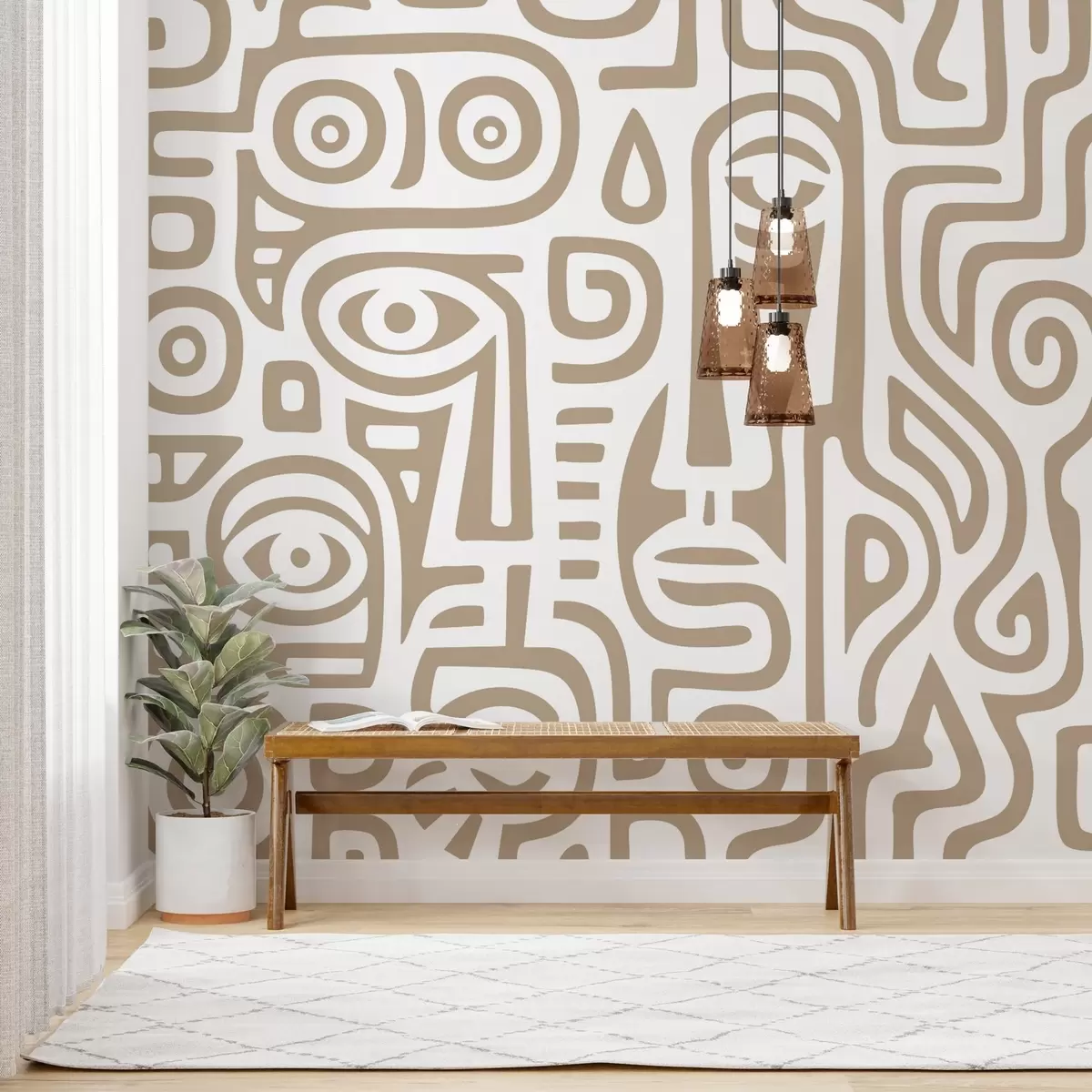 Valokuvatapetti Tyylitellyt kasvojen yksityiskohdat w04186v2